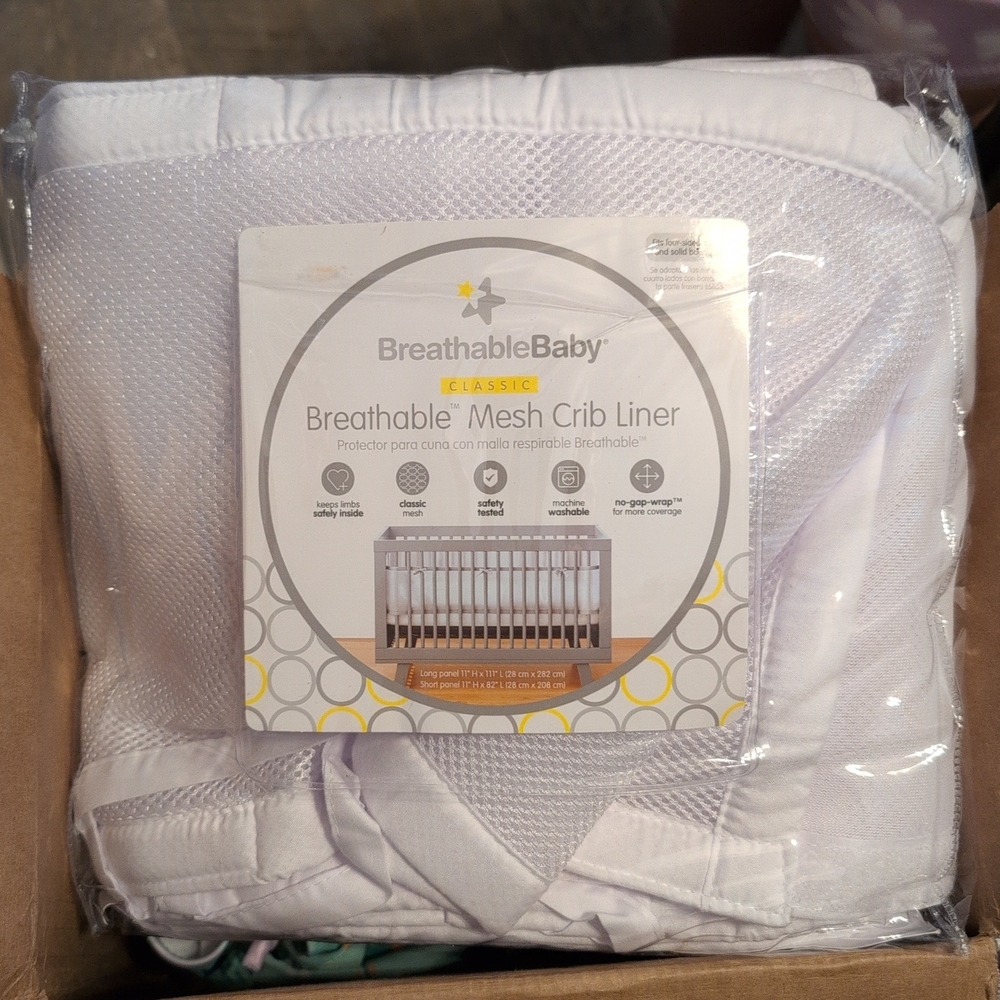 BreathableBaby Mesh Crib Liner Kids White New Classic Safety Bumper Alternative